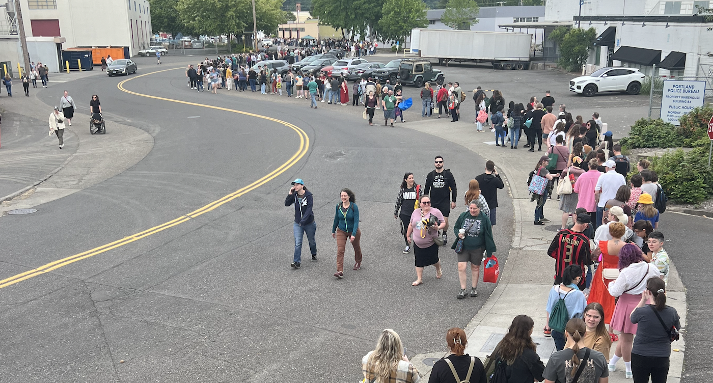 A Line of Book-Lovers a Mile Long